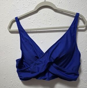 Blue Wrap Bikini Top And Bottoms